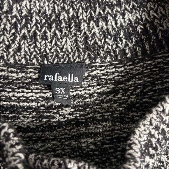 Rafaella Black and White Marled Sweater Large Front Snaps & High Neck Size 3X - Picture 5 of 8
